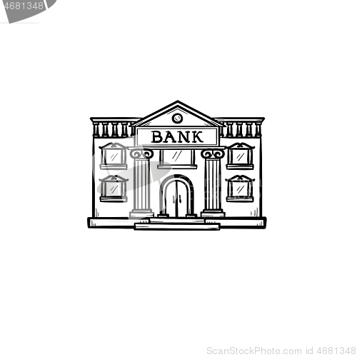 Image of Bank hand drawn outline doodle icon.