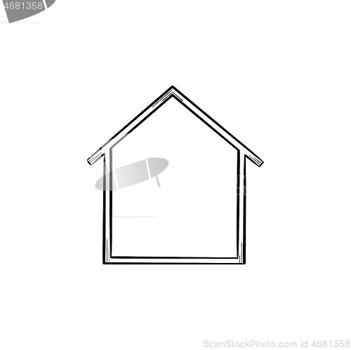 Image of House icon hand drawn outline doodle icon.