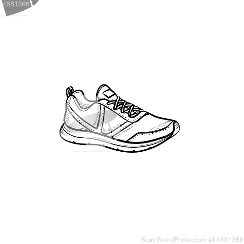 Image of Sneaker hand drawn outline doodle icon.