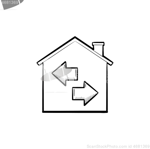 Image of Resale hand drawn outline doodle icon.