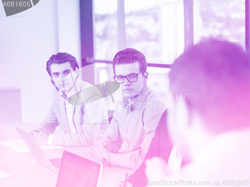 Image of Business Team At A Meeting at modern office building