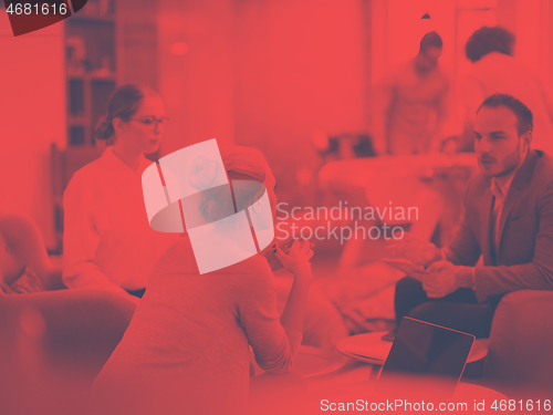 Image of Startup Business Team At A Meeting at modern office building