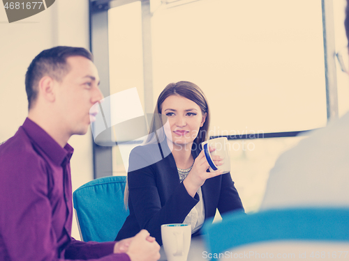 Image of Business Team At A Meeting at modern office building