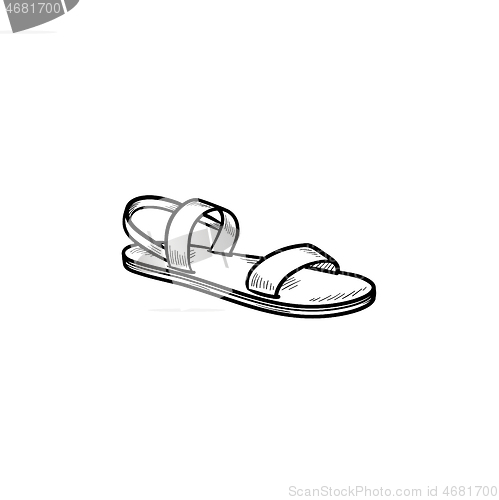 Image of Sandal hand drawn outline doodle icon.