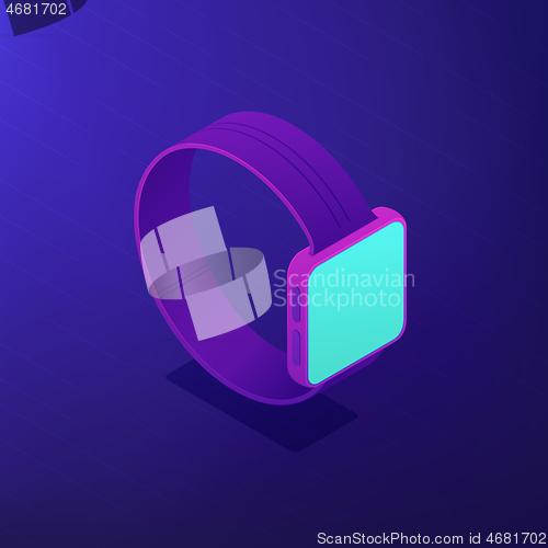 Image of Isometric smart watch. Vector 3d illustration.