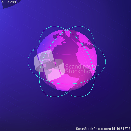 Image of Isomentric global network concept.