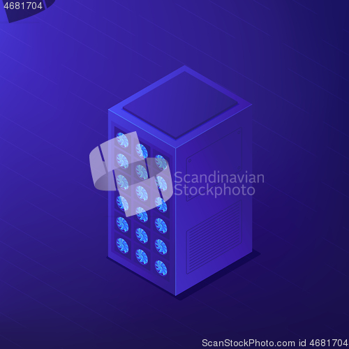 Image of Isometric data center. Vector 3d illustration.