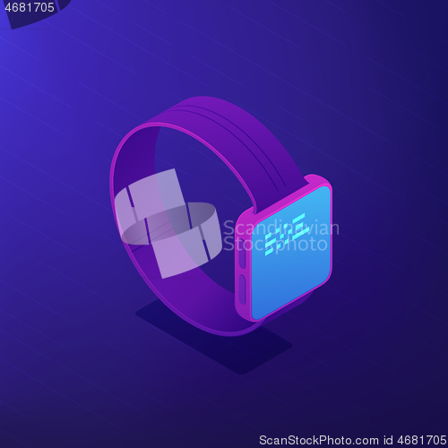 Image of Smart watch software. Isometric vector 3d illustration.
