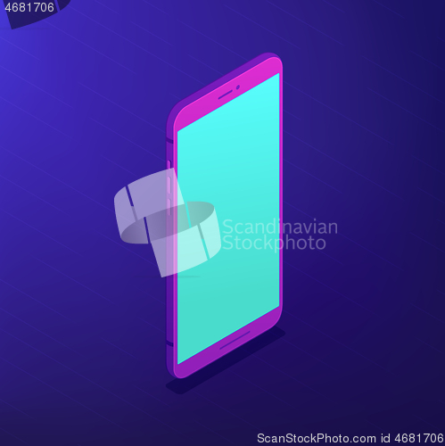 Image of Isometric smartphone. Vector 3d illustration.