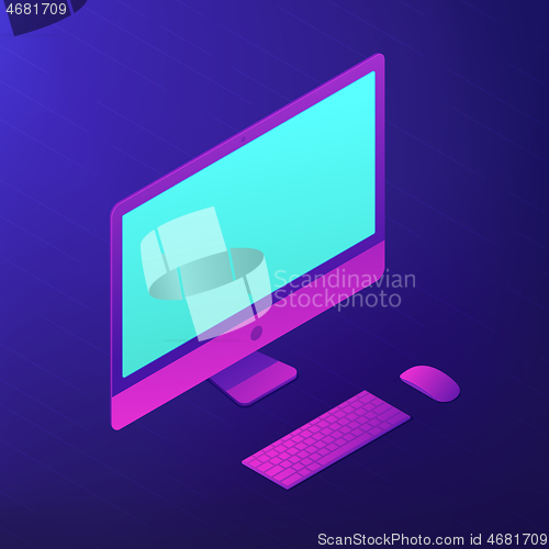 Image of Isometric personal computer. Vector 3d illustration.