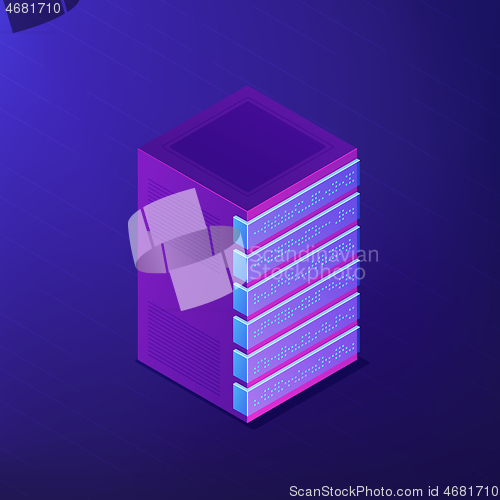 Image of Isometric database and big data concept.