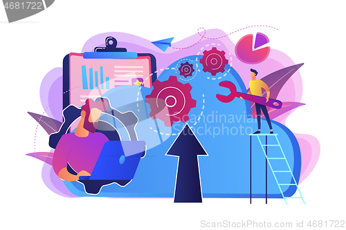 Image of Cloud engineering concept vector illustration.