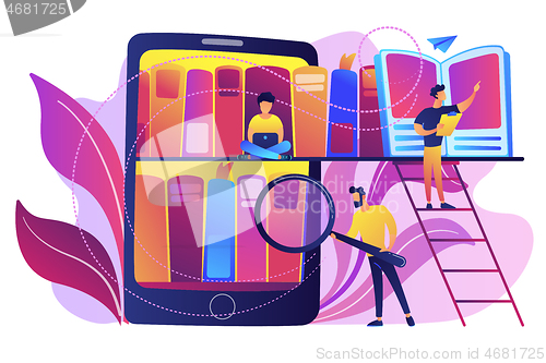 Image of E-library concept vector illustration.