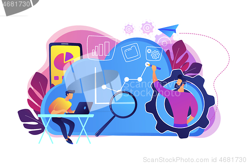 Image of Cloud management concept vector illustration.