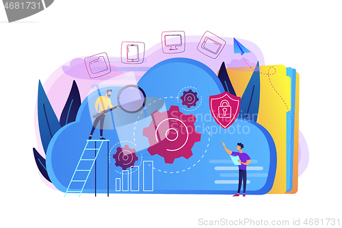 Image of Cloud storage concept vector illustration.