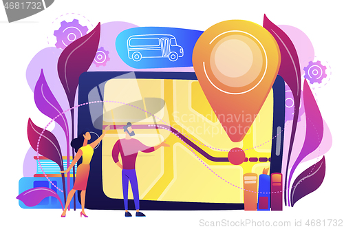 Image of School bus tracking system concept vector illustration.