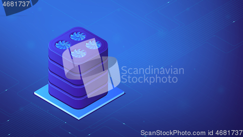 Image of Isometric data warehouse illustration.