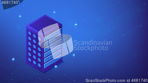 Image of Isometric server farm concept.