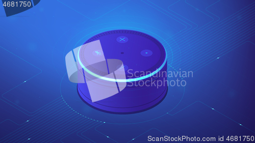 Image of Isometric smart home controller illustration