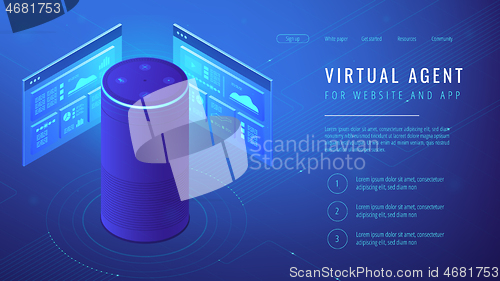 Image of Isometric virtual agent landing page.