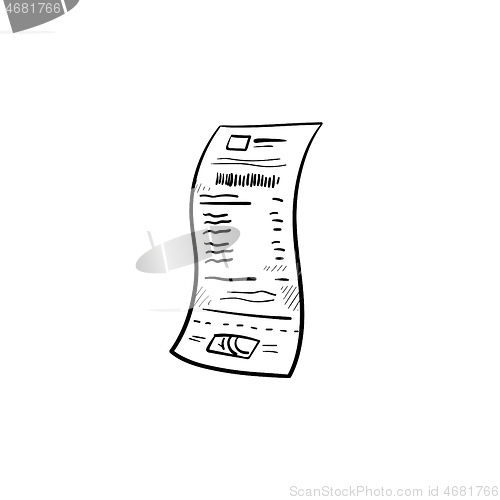 Image of Receipt hand drawn outline doodle icon.