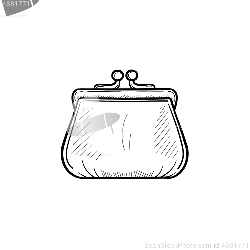 Image of Purse hand drawn outline doodle icon.