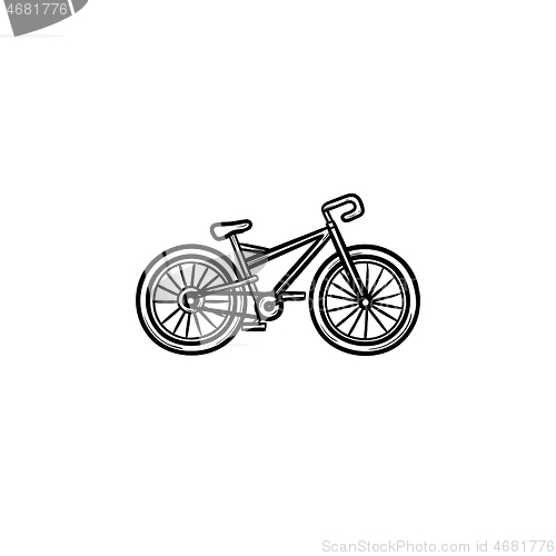 Image of Bicycle hand drawn outline doodle icon.