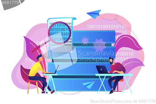 Image of Big data programming concept vector illustration.