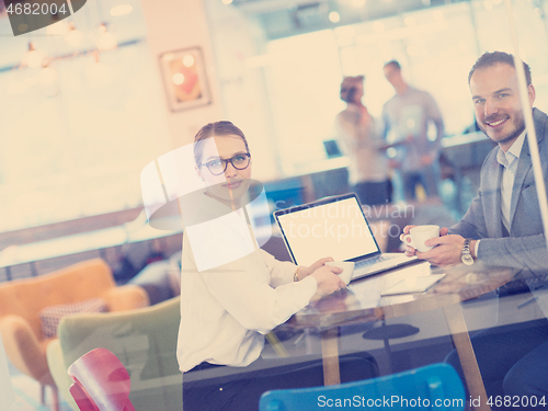 Image of startup Business team Working With laptop in creative office