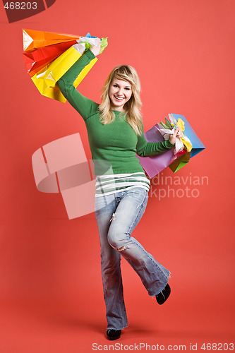 Image of Shopping caucasian girl