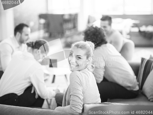 Image of Startup Business Team At A Meeting at modern office building