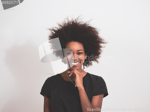Image of black woman isolated on a white background