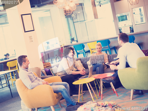 Image of Startup Business Team At A Meeting at modern office building