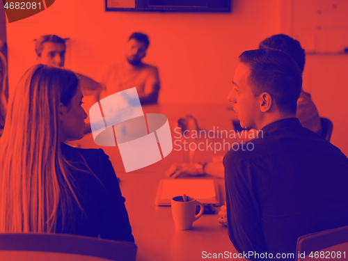 Image of Business Team At A Meeting at modern office building