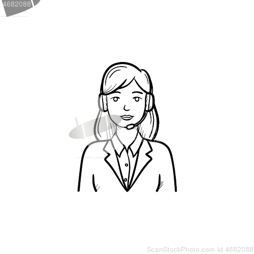 Image of Customer service hand drawn outline doodle icon.