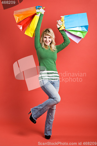 Image of Shopping caucasian girl