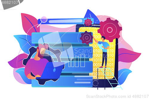 Image of Big data applications concept vector illustration.