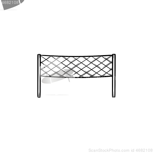 Image of Badminton net hand drawn outline doodle icon.