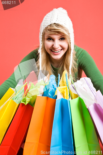 Image of Shopping caucasian girl