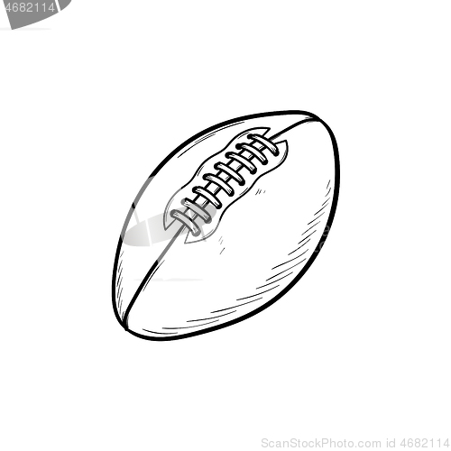 Image of Rugby ball hand drawn outline doodle icon.