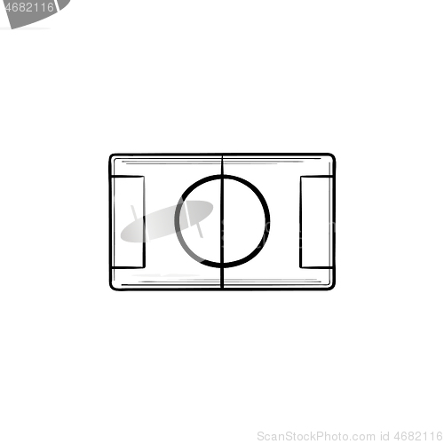 Image of Football field hand drawn outline doodle icon.