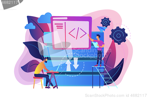 Image of Big data developer concept vector illustration.