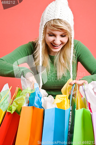 Image of Shopping caucasian girl