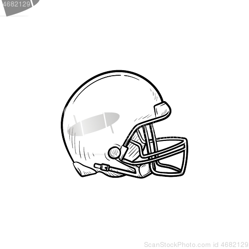 Image of Hockey helmet hand drawn outline doodle icon.