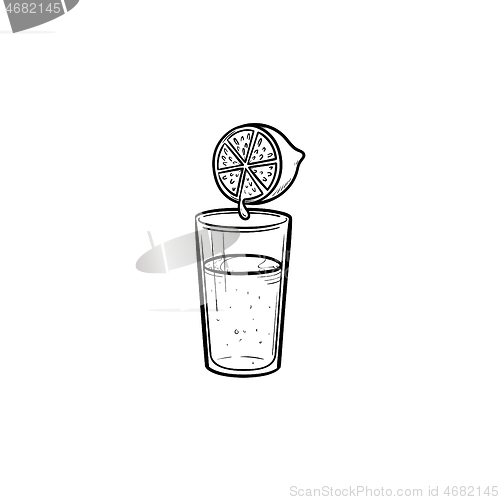 Image of Glass of juice hand drawn outline doodle icon.