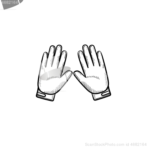 Image of Motorcycle gloves hand drawn outline doodle icon.