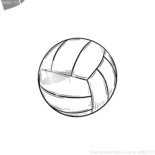 Image of Volleyball ball hand drawn outline doodle icon.