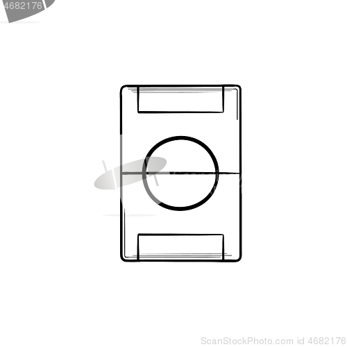 Image of Football field hand drawn outline doodle icon.