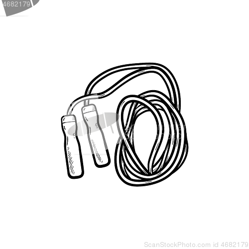 Image of Jumping rope hand drawn outline doodle icon.