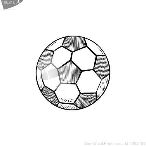 Image of Soccer ball hand drawn outline doodle icon.